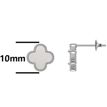 Stříbrné náušnice - čtyřlístek, perleť | Argento.cz