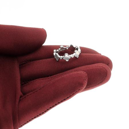 Stříbrný prsten - čtyřlístek, perleť, kulaté zirkony | Argento.cz