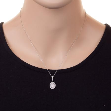 Přívěsek z bílého zlata Zázračná medailka - čiré kulaté zirkony | Argento.cz