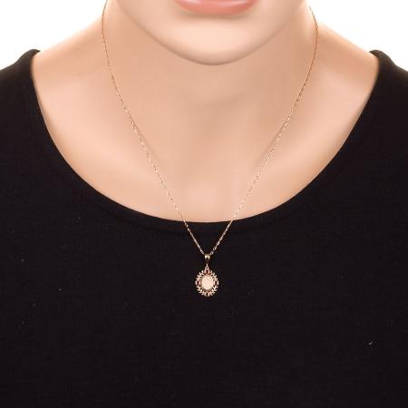 Zlatý přívěsek Zázračná medailka - tmavě růžové zirkony ve tvaru čtverce | Argento.cz