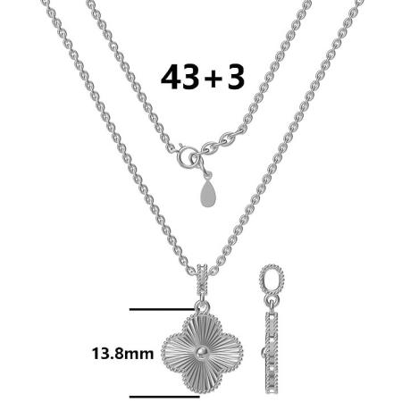 Stříbrný náhrdelník - čtyřlístek, délka 43 až 46 cm | Argento.cz