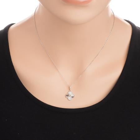 Stříbrný náhrdelník - čtyřlístek, délka 43 až 46 cm | Argento.cz