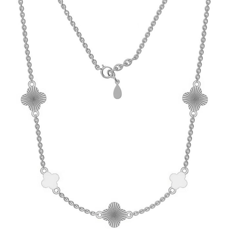 Stříbrný náhrdelník - čtyřlístek, délka 43 až 46 cm | Argento.cz