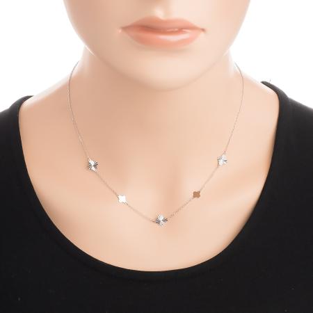 Stříbrný náhrdelník - čtyřlístek, délka 43 až 46 cm | Argento.cz