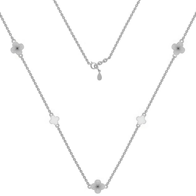 Stříbrný náhrdelník - čtyřlístek, délka 43 až 46 cm | Argento.cz