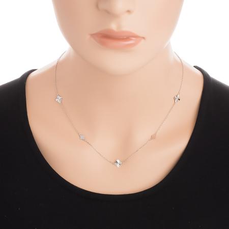 Stříbrný náhrdelník - čtyřlístek, délka 43 až 46 cm | Argento.cz