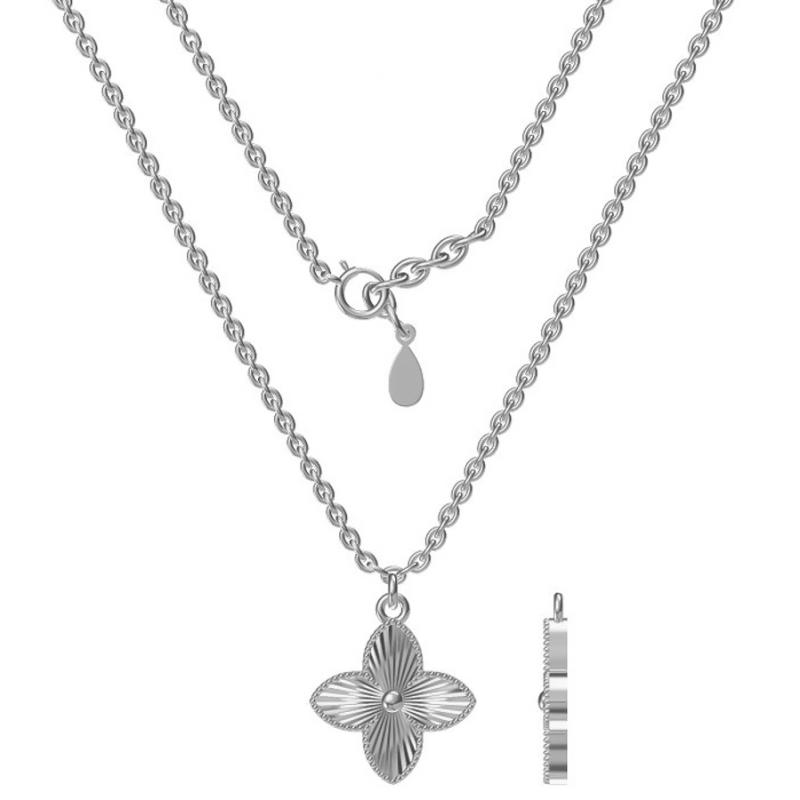 Stříbrný náhrdelník - čtyřlístek, délka 43 až 46 cm | Argento.cz