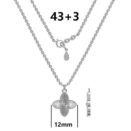 Stříbrný náhrdelník - čtyřlístek, délka 43 až 46 cm | Argento.cz