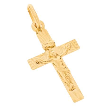 Zlatý přívěsek - křížek s Ježíšem | Argento.cz