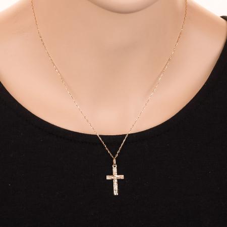 Zlatý přívěsek - křížek s Ježíšem | Argento.cz