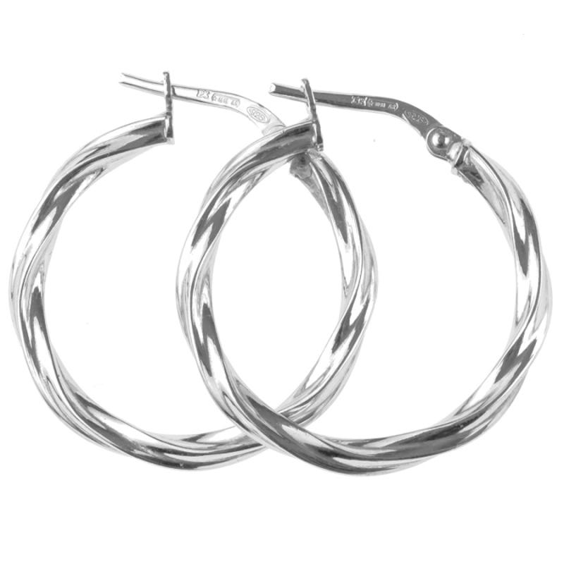 Stříbrné náušnice kruhy - 25 mm průměr | Argento.cz