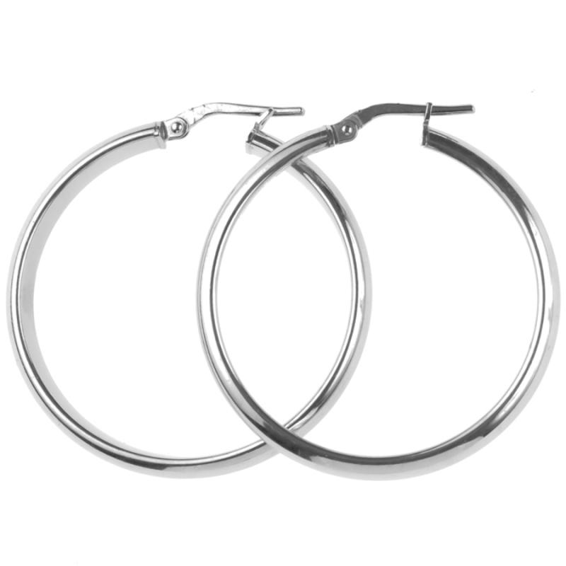 Stříbrné náušnice kruhy - 34 mm průměr | Argento.cz