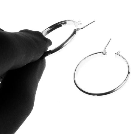 Stříbrné náušnice kruhy - 34 mm průměr | Argento.cz
