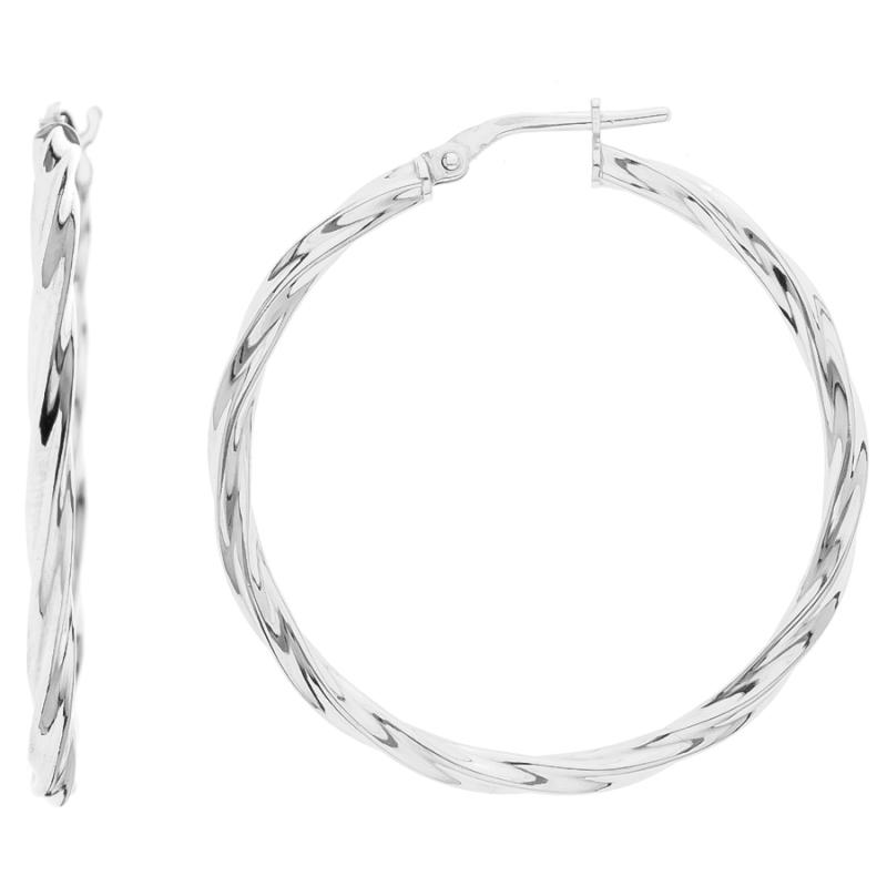 Stříbrné náušnice kruhy - 35 mm průměr | Argento.cz