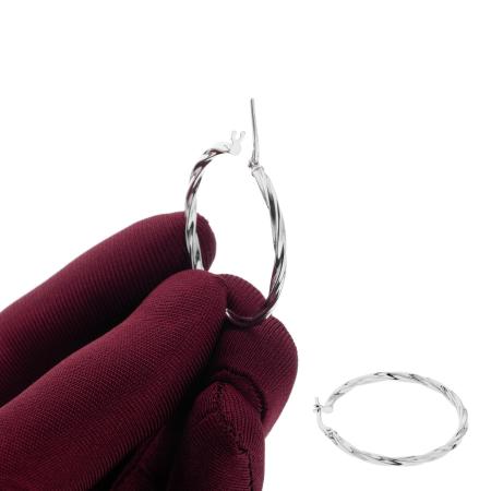 Stříbrné náušnice kruhy - 35 mm průměr | Argento.cz