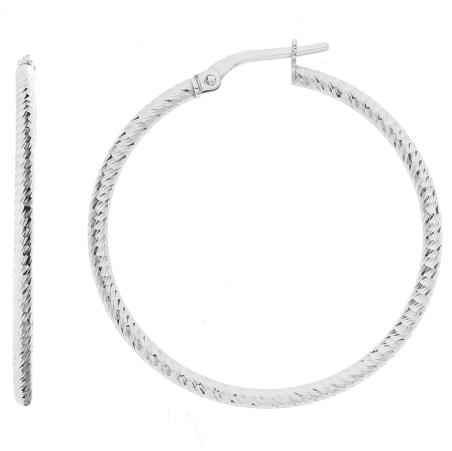 Stříbrné náušnice kruhy - 35 mm průměr | Argento.cz