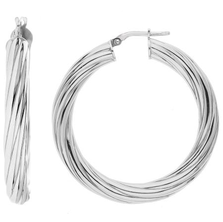 Stříbrné náušnice kruhy - 39 mm průměr | Argento.cz