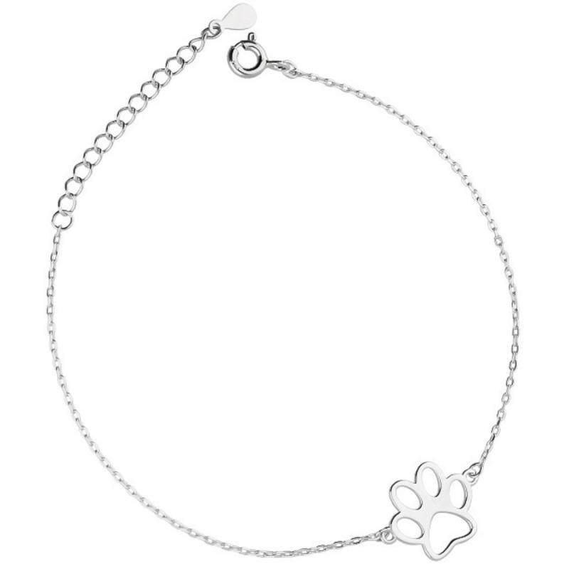 Stříbrný náramek - labka, vzor Rolo, délka 16 až 19 cm | Argento.cz