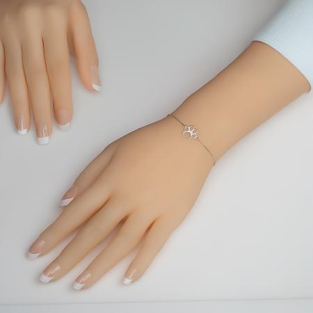 Stříbrný náramek - labka, vzor Rolo, délka 16 až 19 cm | Argento.cz