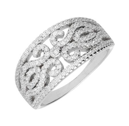 Stříbrný prsten - čiré kulaté zirkony | Argento.cz