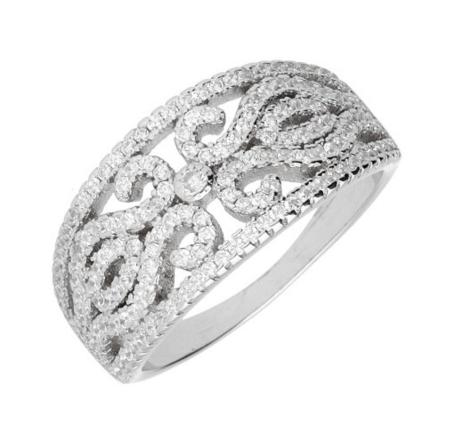 Stříbrný prsten - čiré kulaté zirkony | Argento.cz