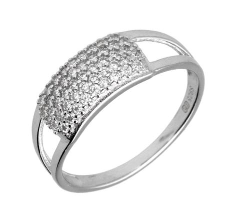 Stříbrný prsten - čiré kulaté zirkony | Argento.cz