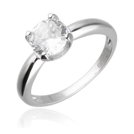 Stříbrný prsten - čirý kulatý zirkon | Argento.cz