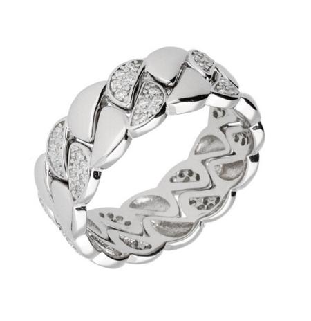 Stříbrný prsten - čiré kulaté zirkony | Argento.cz