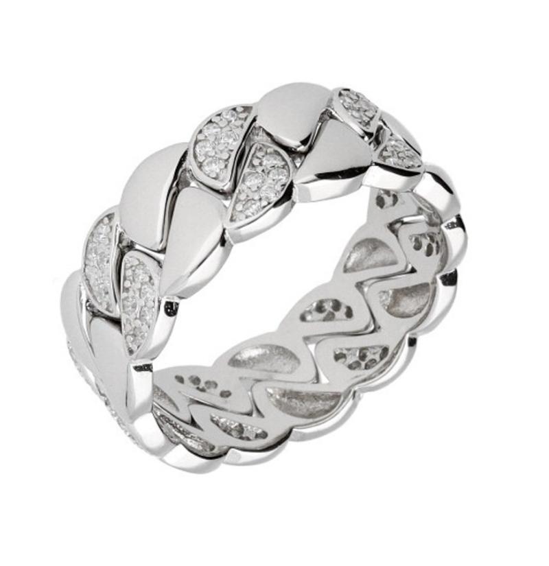 Stříbrný prsten - čiré kulaté zirkony | Argento.cz