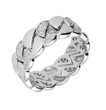 Stříbrný prsten - čiré kulaté zirkony | Argento.cz