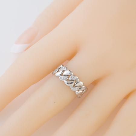 Stříbrný prsten - čiré kulaté zirkony | Argento.cz