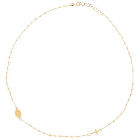 Zlatý náhrdelník - křížek, Zázračná medailka, délka 42 až 45 cm | Argento.cz