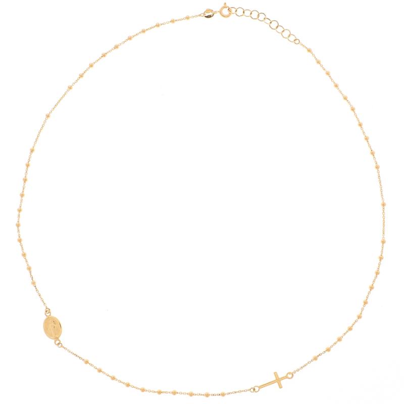 Zlatý náhrdelník - křížek, Zázračná medailka, délka 42 až 45 cm | Argento.cz