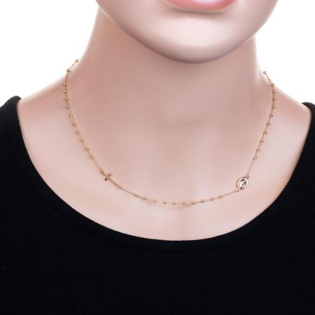 Zlatý náhrdelník - křížek, Zázračná medailka, délka 42 až 45 cm | Argento.cz