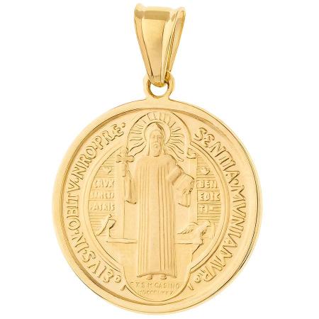 Zlatý přívěsek - medailka sv. Benedikta | Argento.cz
