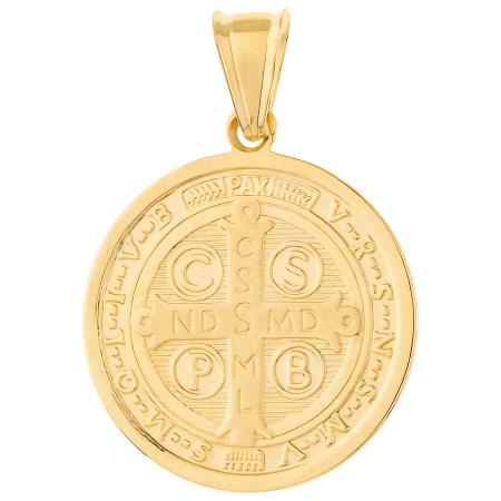 Zlatý přívěsek - medailka sv. Benedikta | Argento.cz