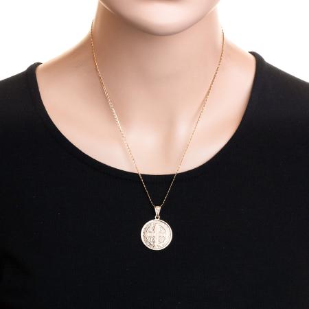 Zlatý přívěsek - medailka sv. Benedikta | Argento.cz