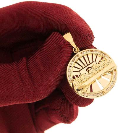 Zlatý přívěsek - Poslední večeře, čiré kulaté zirkony | Argento.cz