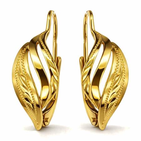 Pozlacené stříbrné náušnice - s ručním gravírem | Argento.cz