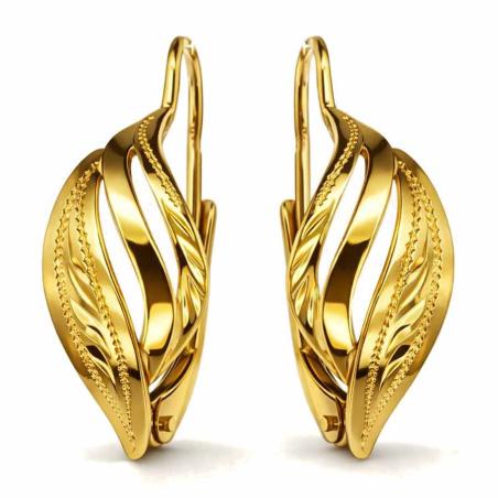 Pozlacené stříbrné náušnice - s ručním gravírem | Argento.cz