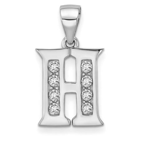 Stříbrný přívěsek - písmeno H, čiré kulaté zirkony | Argento.cz