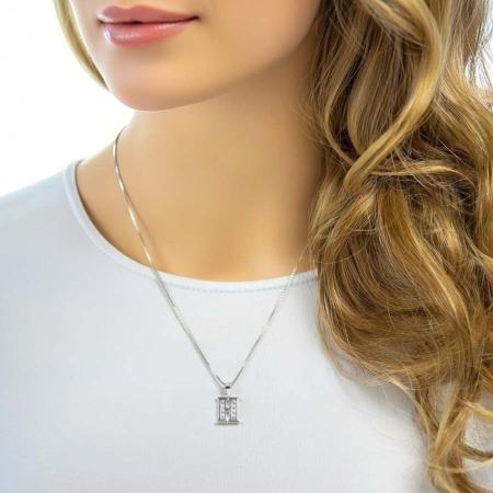 Stříbrný přívěsek - písmeno H, čiré kulaté zirkony | Argento.cz