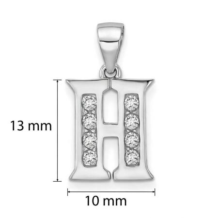 Stříbrný přívěsek - písmeno H, čiré kulaté zirkony | Argento.cz