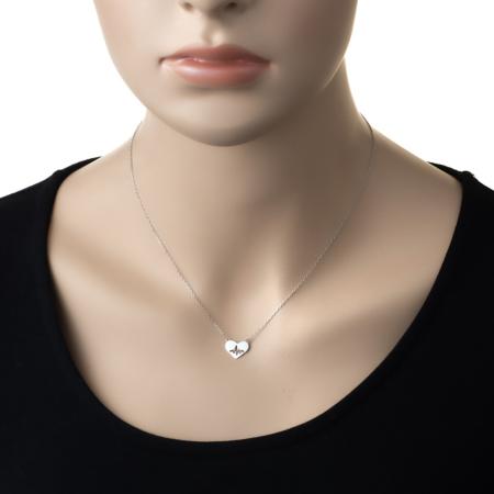 Stříbrný náhrdelník - srdíčko, EKG, délka 43 až 46 cm | Argento.cz