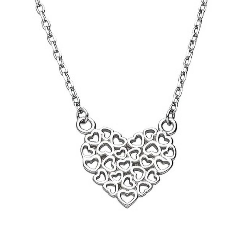 Stříbrný náhrdelník - srdíčko, délka 43 až 46 cm | Argento.cz