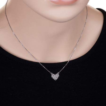 Stříbrný náhrdelník - srdíčko, délka 43 až 46 cm | Argento.cz