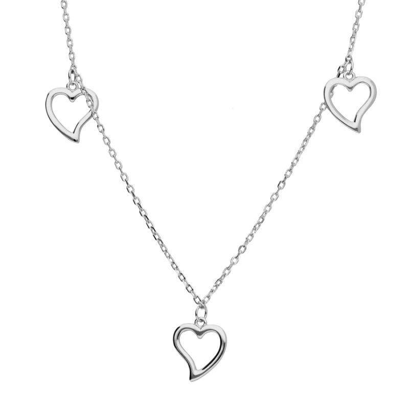 Stříbrný náhrdelník - srdíčko, délka 43 až 46 cm | Argento.cz