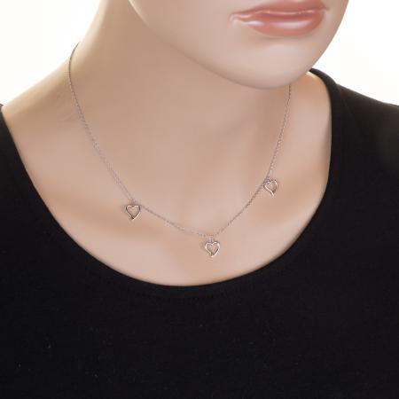 Stříbrný náhrdelník - srdíčko, délka 43 až 46 cm | Argento.cz