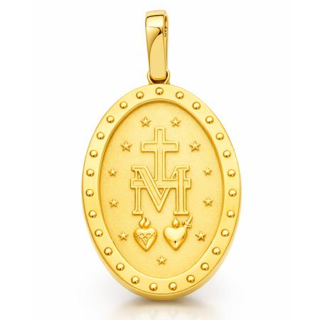 Zlatý přívěsek Zázračná medailka - čiré kulaté zirkony | Argento.cz