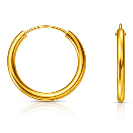 Pozlacené stříbrné náušnice kruhy - 20 mm průměr | Argento.cz